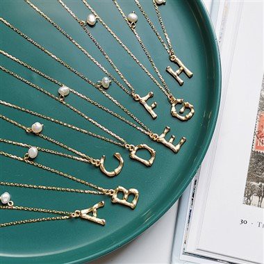 Letter Pendant Sterling Silver Necklace